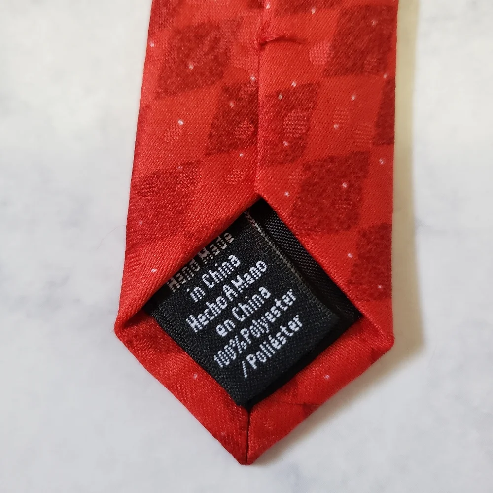 Kids Christmas Necktie Red Snowman Novelty Tie Winter Holiday